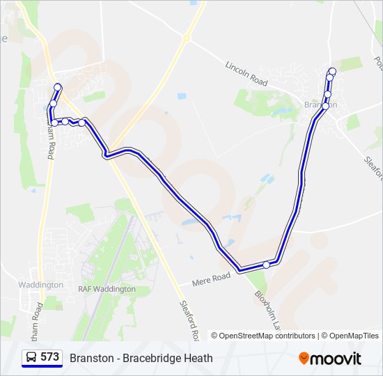 573 bus Line Map