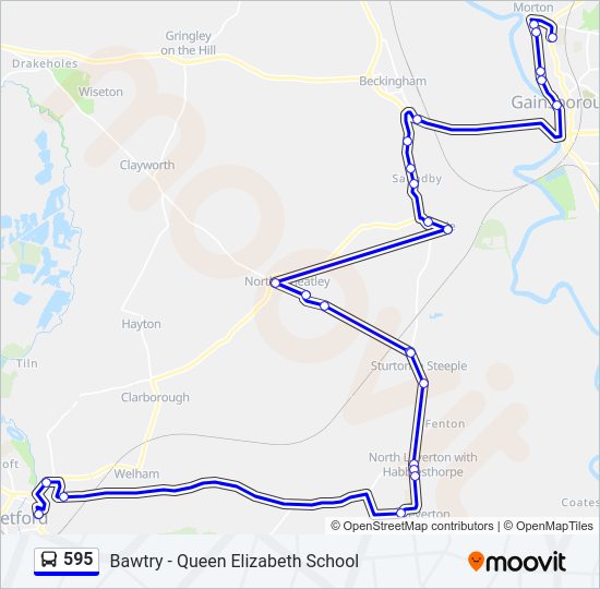 595 Bus Line Map