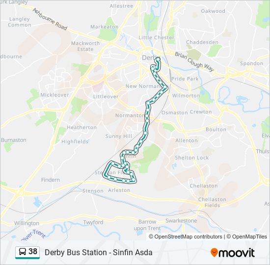 38 Route: Schedules, Stops & Maps - Derby (Updated)