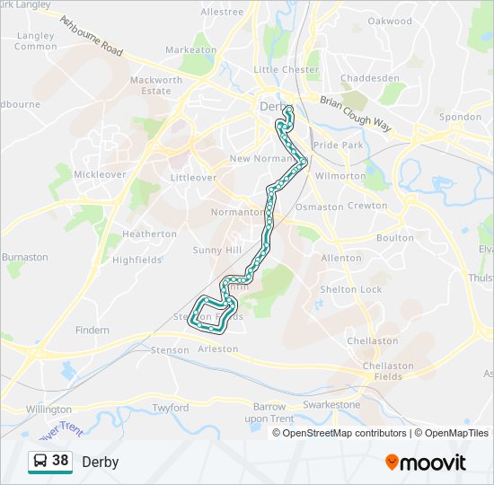 38 Bus Line Map
