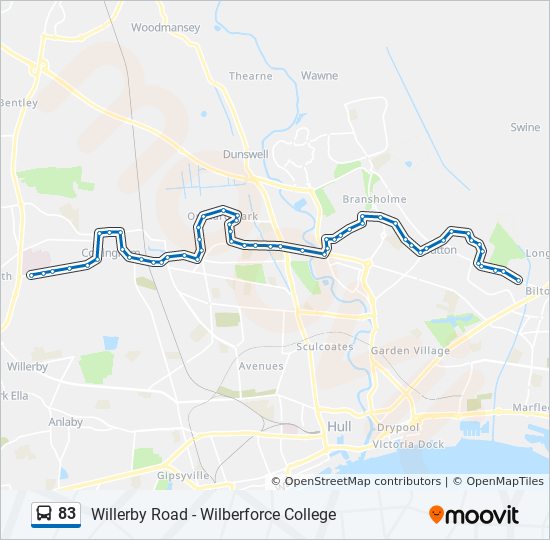 Bus 83 Route Map 83 Route: Schedules, Stops & Maps - Cottingham (Updated)