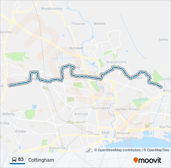 83 Route Schedules Stops Maps Cottingham Updated 