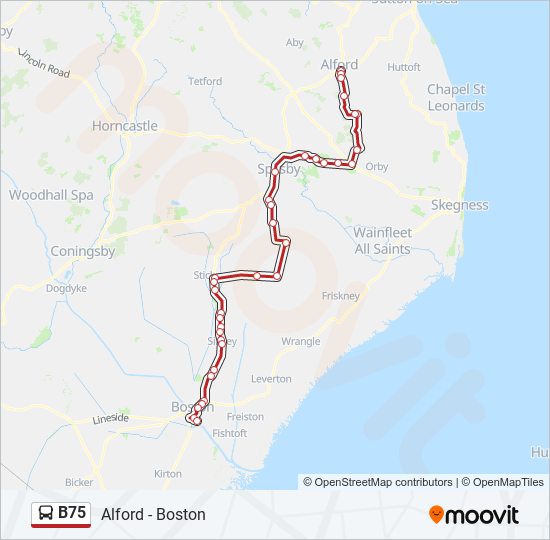 B75 bus Line Map