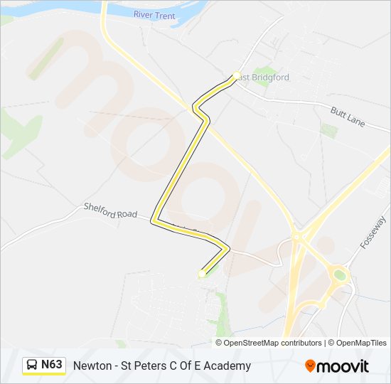 N63 Bus Line Map