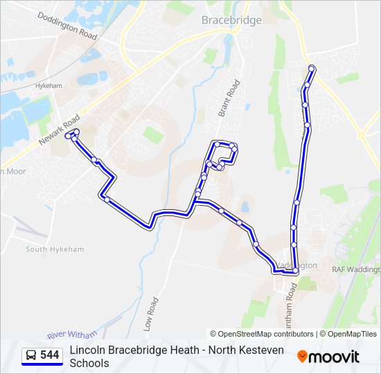 544 Bus Line Map