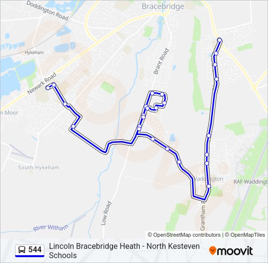 544 Bus Line Map