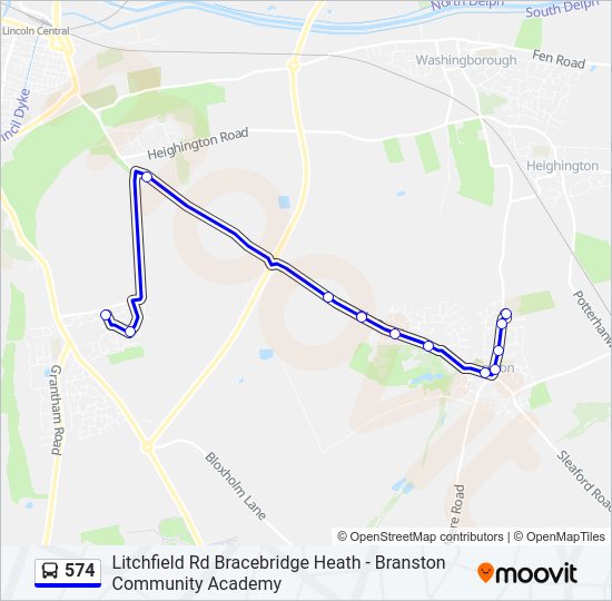 574 Bus Line Map