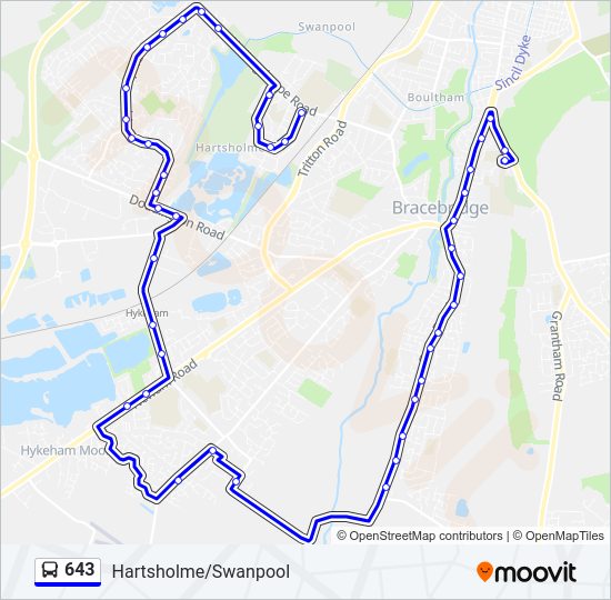 643 Bus Line Map