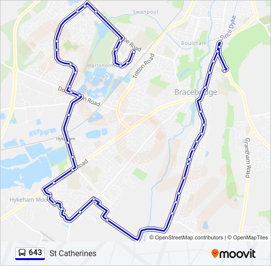 643 Bus Line Map