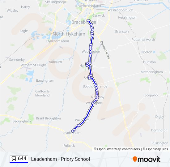 644 Bus Line Map