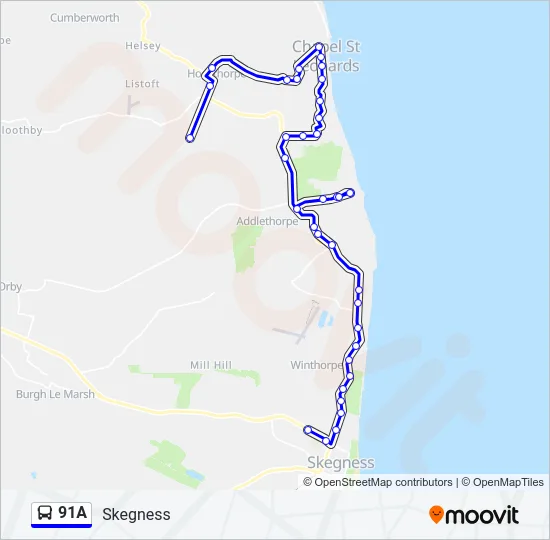 91A Bus Line Map