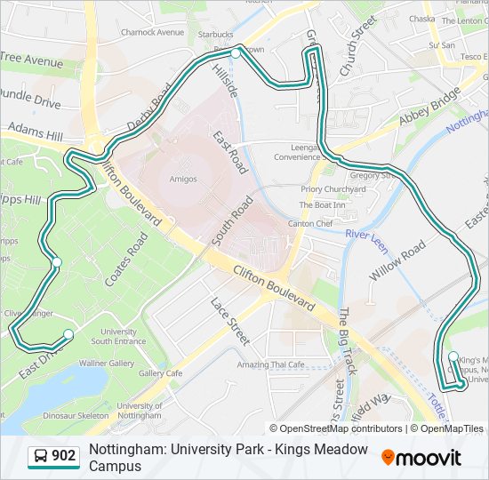 34c Route: Schedules, Stops & Maps - Nottingham University Main