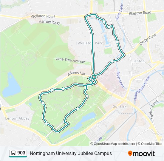 Bus 903 Route Map 903 Route: Schedules, Stops & Maps - Nottingham University Jubilee Campus  (Updated)