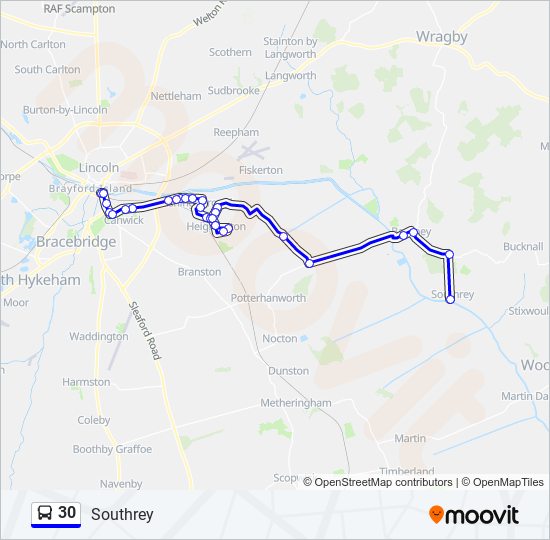 30 Bus Line Map