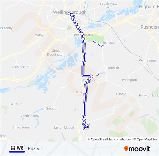 W8 bus Line Map