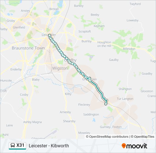X31 Bus Line Map