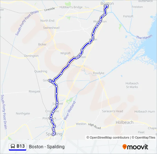 B13 Bus Line Map