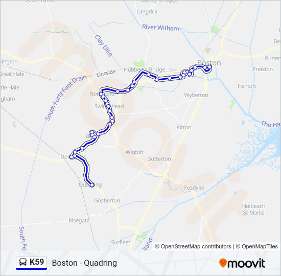 K59 Bus Line Map
