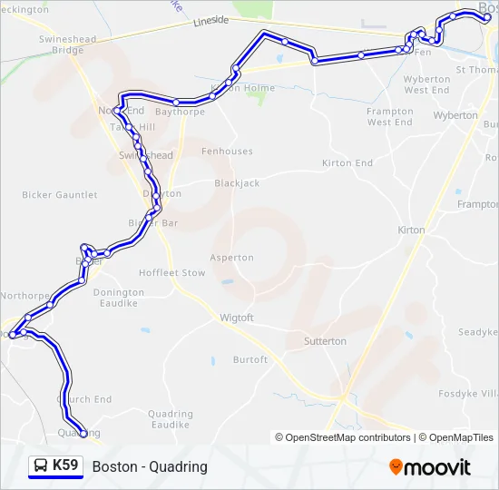 K59 Bus Line Map