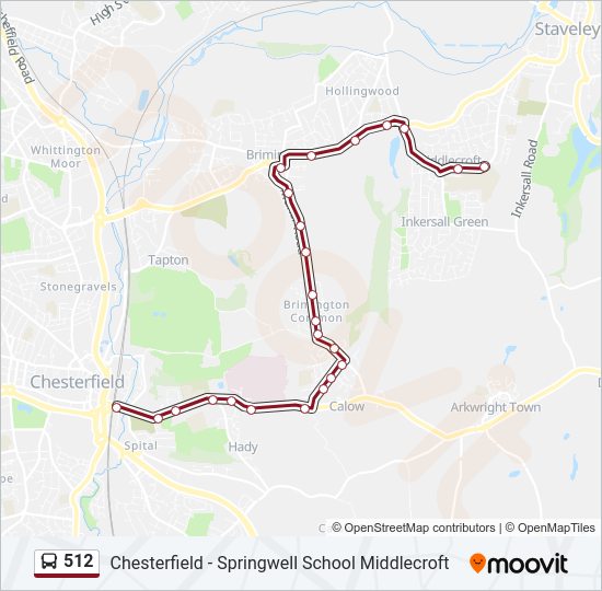 512 Bus Line Map