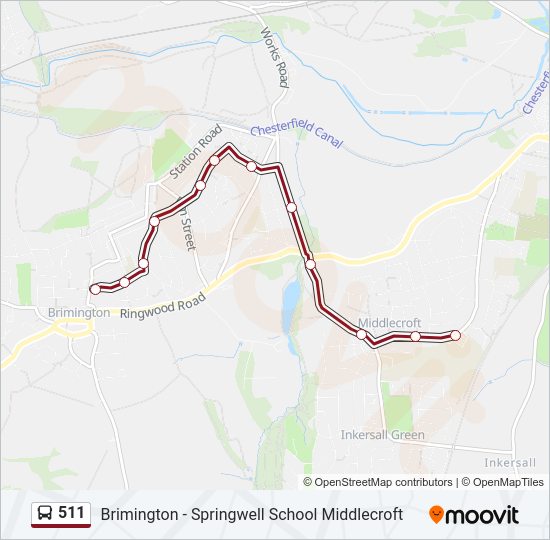 511 Bus Line Map