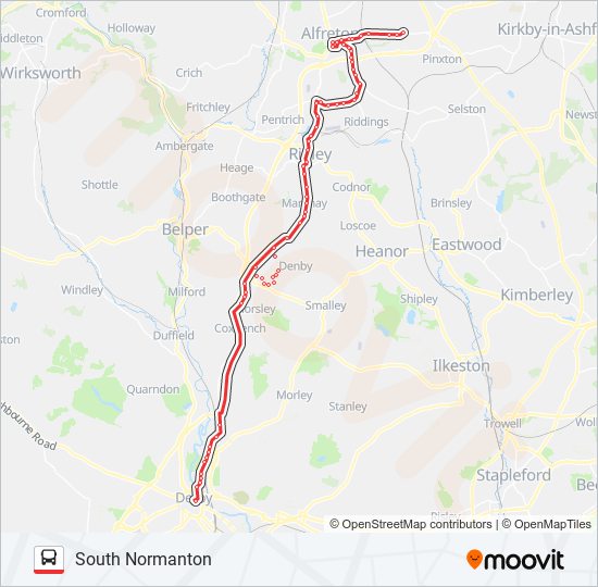 91nines Route: Schedules, Stops & Maps - South Normanton (Updated)