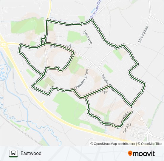 535|NOTTSBUS CONNECT Bus Line Map