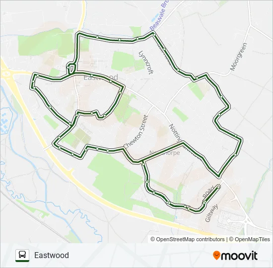 535|NOTTSBUS CONNECT Bus Line Map