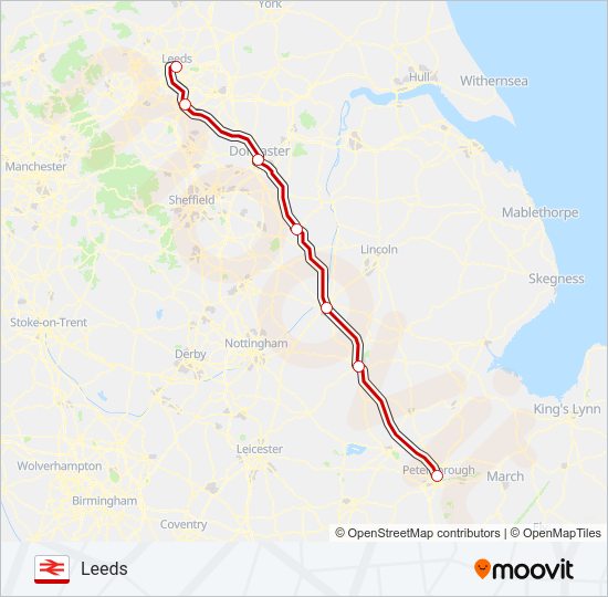 LONDON NORTH EASTERN RAILWAY Train Line Map