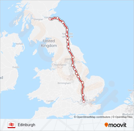 LONDON NORTH EASTERN RAILWAY Train Line Map