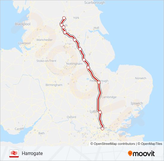 London North Eastern Railway Route Schedules Stops Maps Harrogate