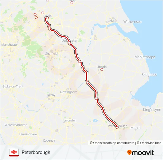 LONDON NORTH EASTERN RAILWAY Train Line Map