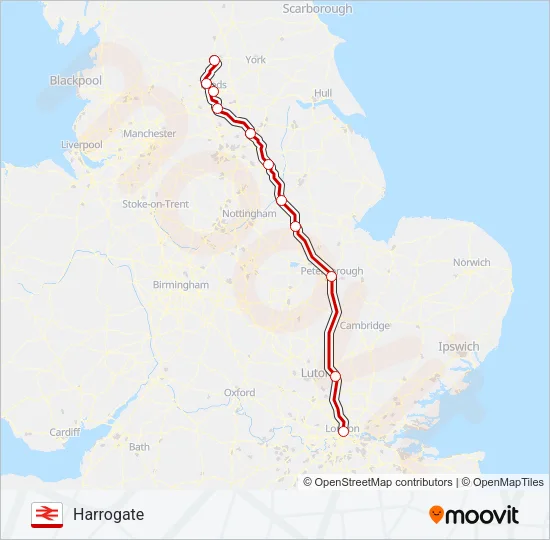 LONDON NORTH EASTERN RAILWAY Train Line Map
