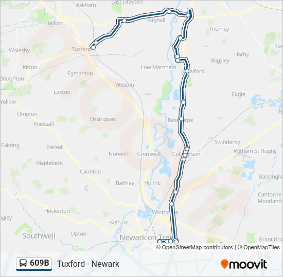 609B Bus Line Map