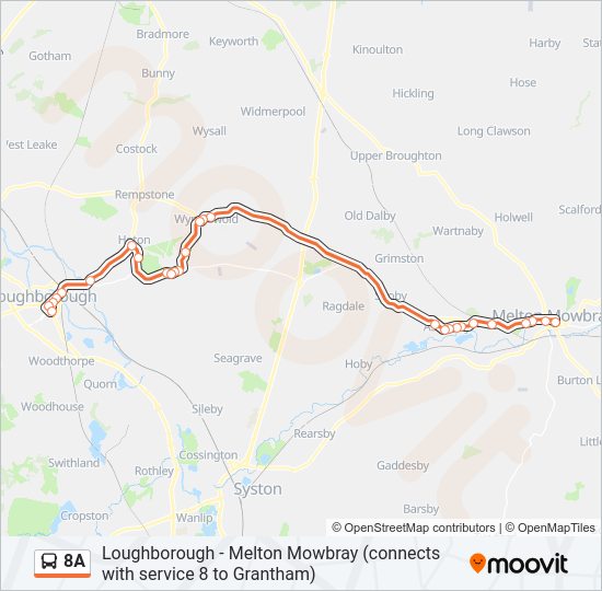 8A Bus Line Map