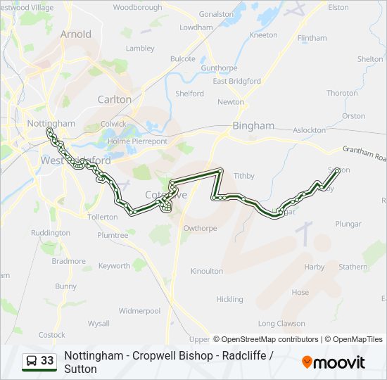 33 Bus Line Map