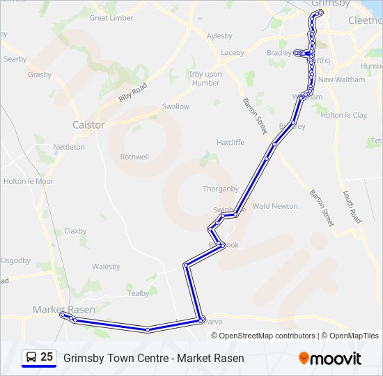 25 bus Line Map