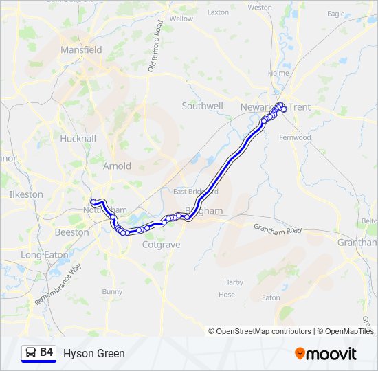 B4 bus Line Map