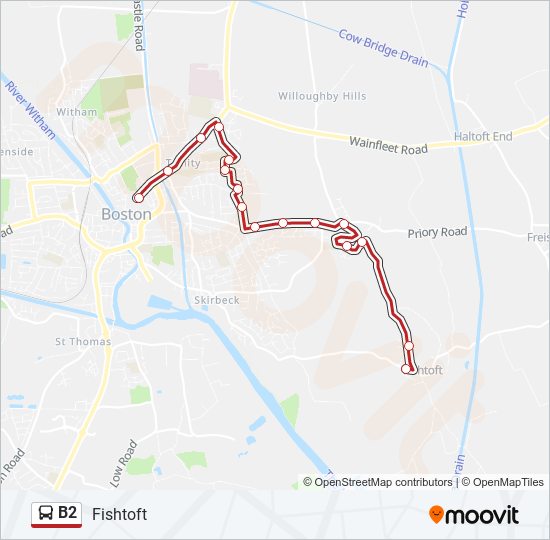 b2 Route Schedules, Stops & Maps Fishtoft (Updated)