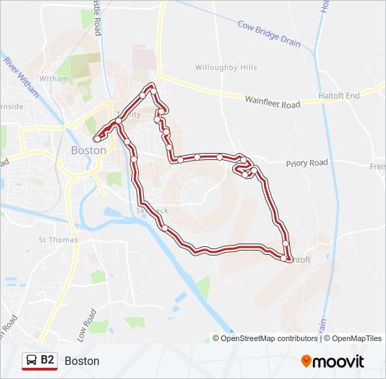 B2 bus Line Map