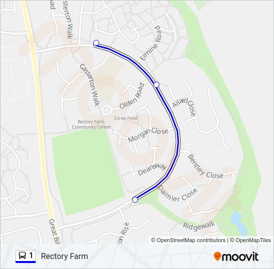 1 Bus Line Map