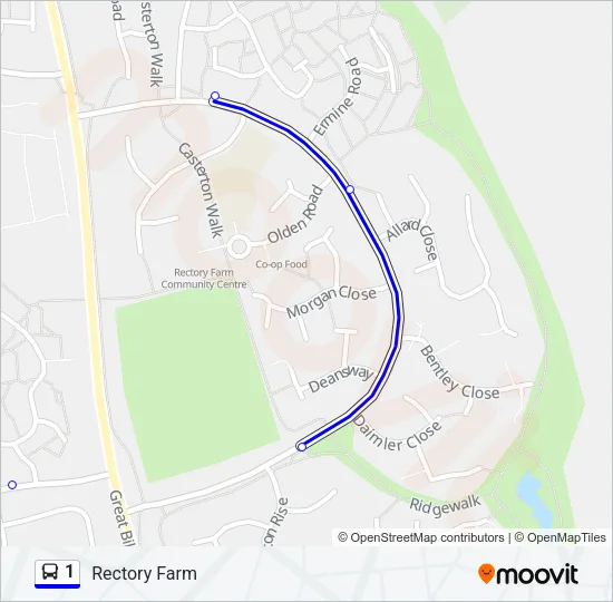 1 Bus Line Map