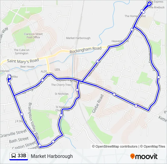 33B Bus Line Map