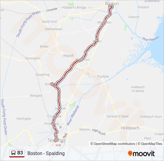 B3 bus Line Map