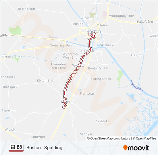 B3 bus Line Map