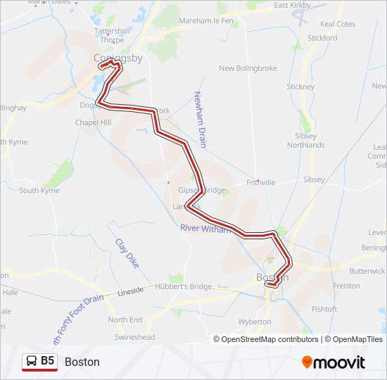 B5 bus Line Map