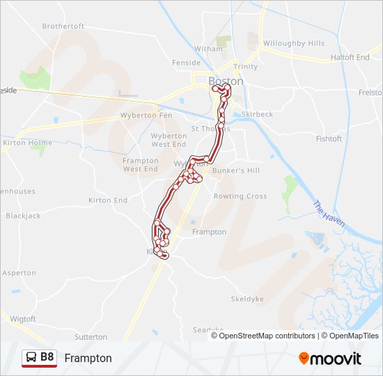 B8 Bus Line Map