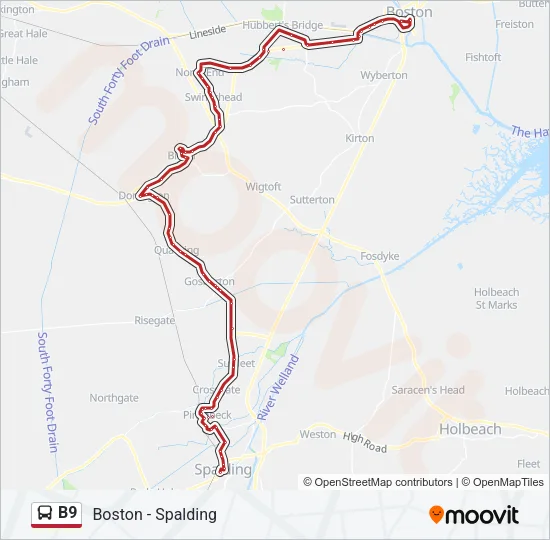 B9 Bus Line Map