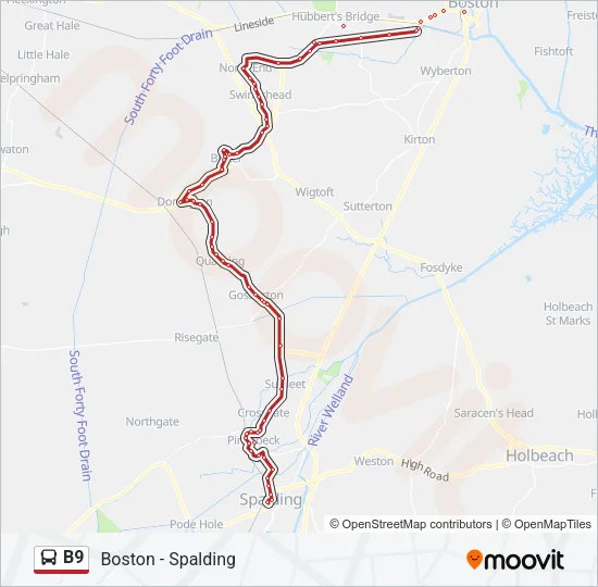B9 Bus Line Map