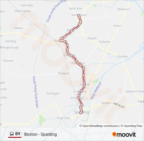B9 Bus Line Map